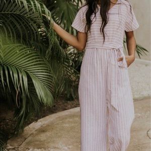 NWOT Roolee Pinstripe Jumpsuit